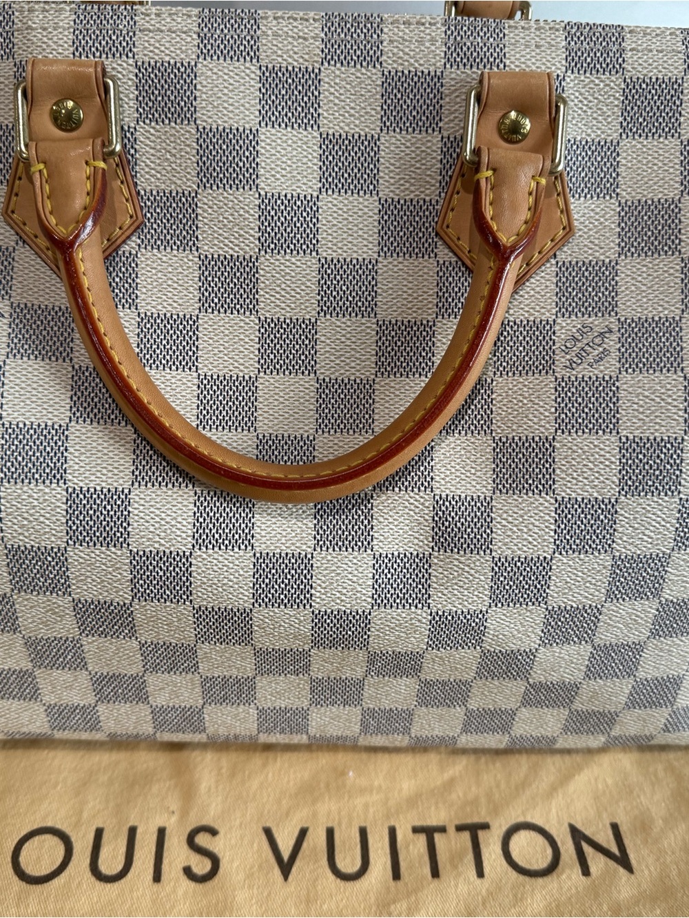 Speedy 30- Louis Vuitton Damier Azur Canvas Speedy Satchel - Picture 2 of 9
